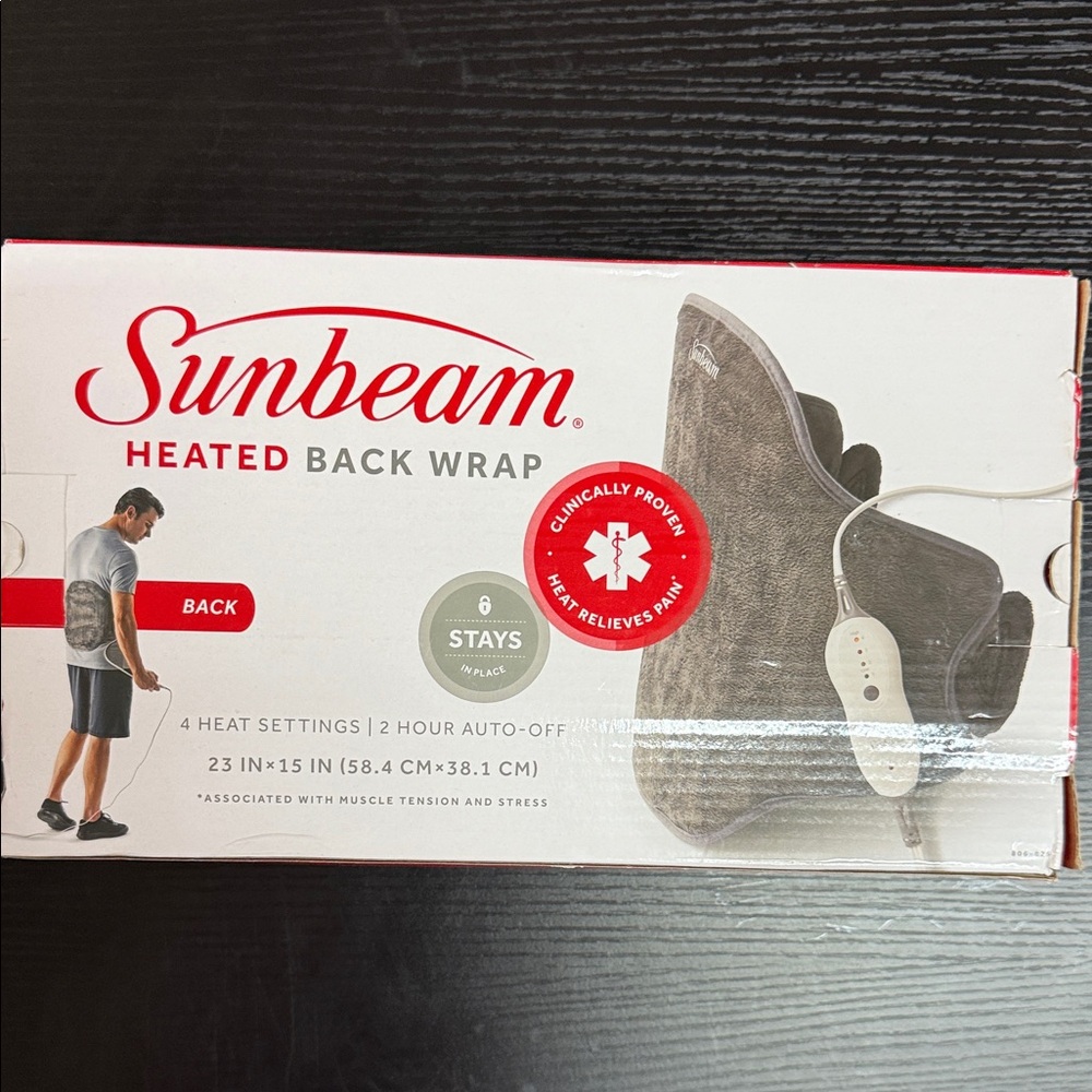Sunbeam Heated Back Wrap - Dark Gray Plush